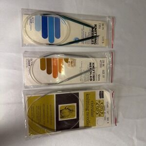 Knitting Needles Circular Boye 36" #9, 29" #10, And Sears 29" #8 Lot Of 3